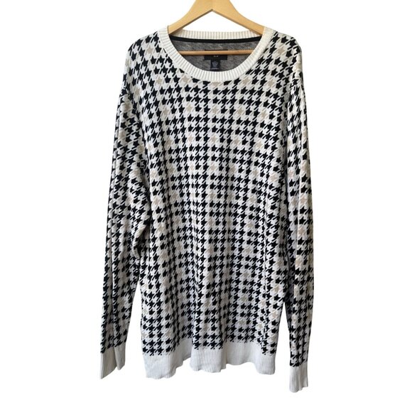 Shaquille O'Neal Mens Houndstooth Sweater Size 4XL Tall Printed Crewneck Winter - Picture 1 of 9